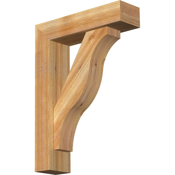 Ekena Millwork Funston Block Rough Sawn Bracket w/ Offset Brace, Western Red Cedar, 6"W x 22"D x 30"H BKT0604X22X30FST05RWR - main